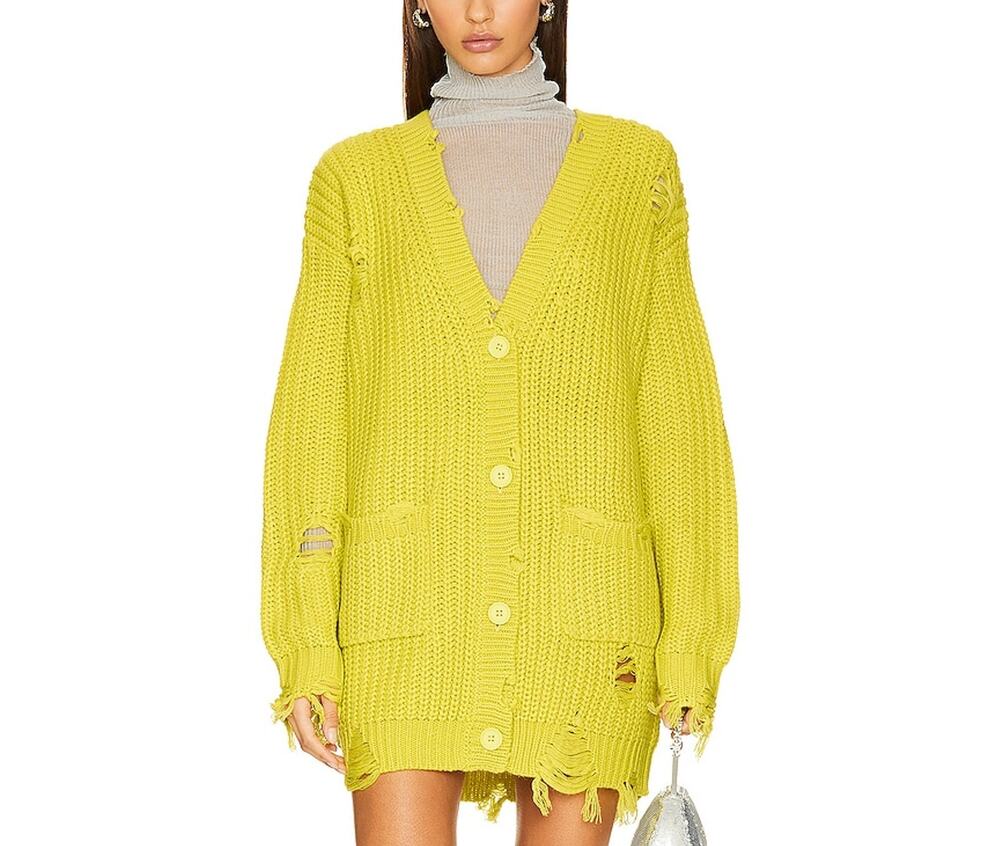 Ser.O.Ya Distressed Green Florence Cardigan Size S